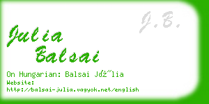 julia balsai business card